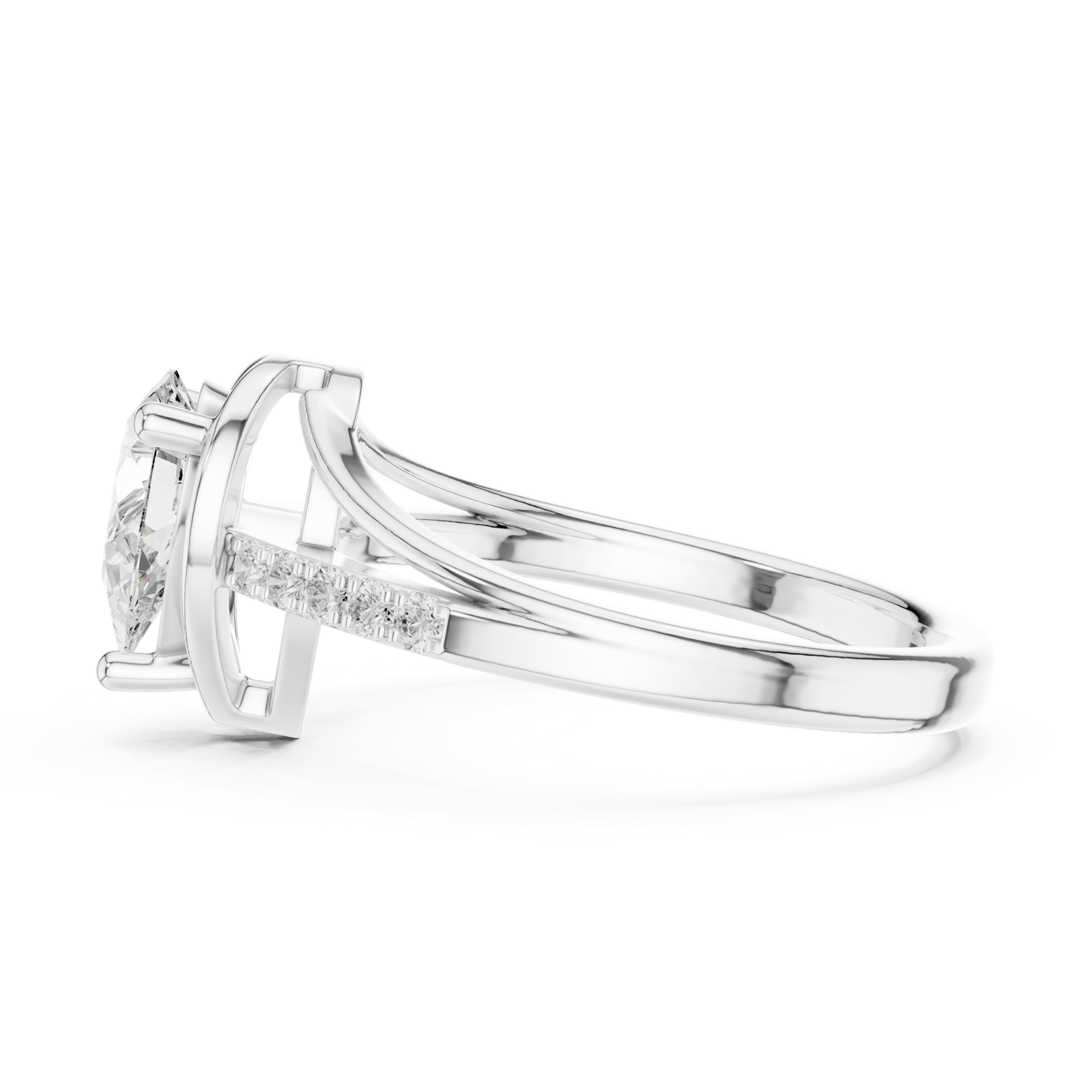 Gold Ring DDLR-517, White Gold, view 3