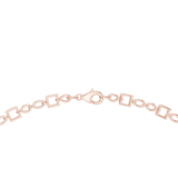 14K Solid Gold Lab Diamond Station Necklace, Rose Gold, view 4
