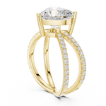 Gold Jewelry, Heart center stone, Yellow Gold, view 1