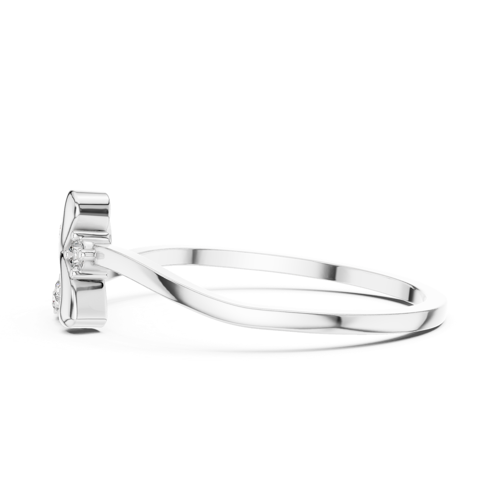 Gold Ring DR-6157, White Gold, view 3