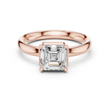 Gold Jewelry, Asscher center stone, Rose Gold