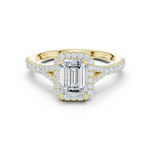 Gold Ring DDLR-043, Emerald center stone, Yellow Gold