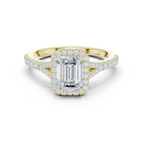 Gold Ring DDLR-043, Emerald center stone, Yellow Gold
