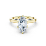 Gold Ring DDLR-176, Marquise center stone, Yellow Gold