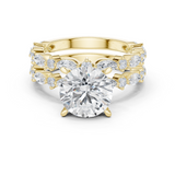 Gold Ring DDLR-301, Round center stone, Yellow Gold