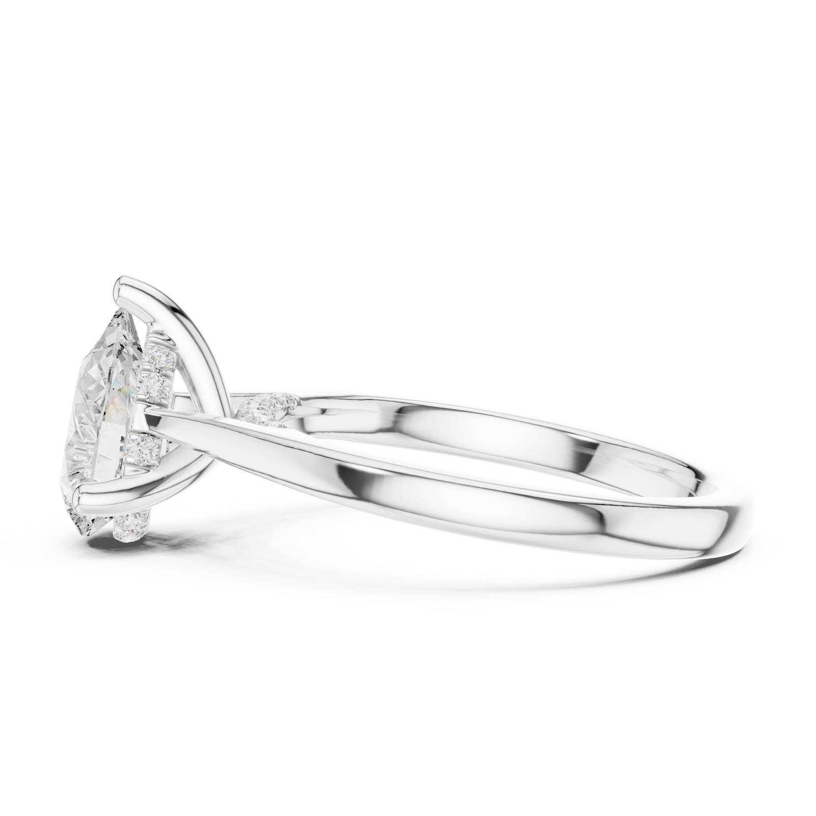 Gold Ring DDLR-987, White Gold, view 3