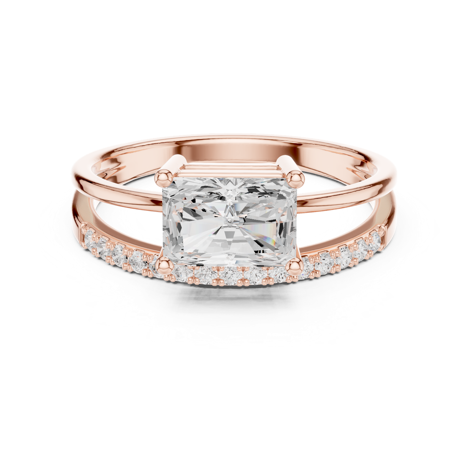 Gold Ring DDLR-471, Rose Gold, view 4