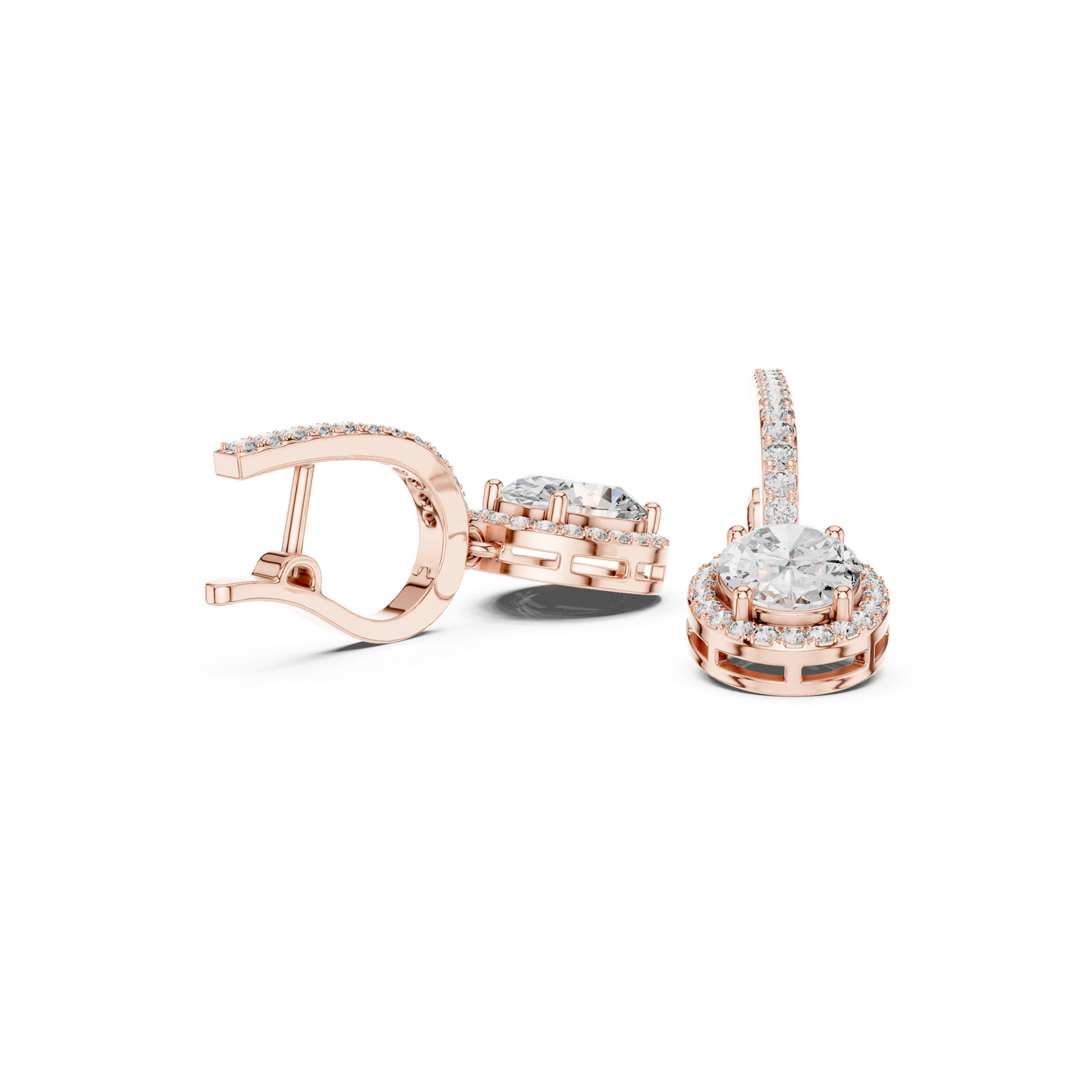 Gold Earrings 3-10009E_137_M, Rose Gold, view 1
