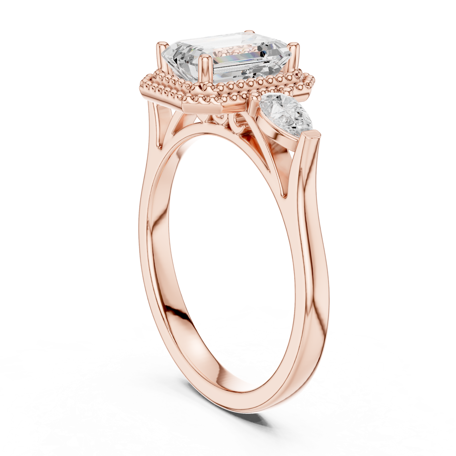 Gold Ring DDLR-274, Rose Gold, view 1