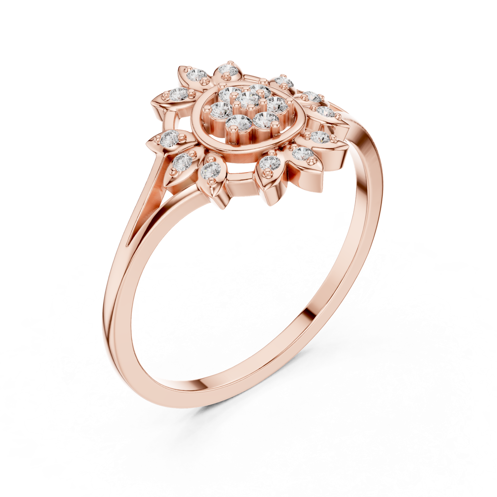 Gold Ring DR-6279, Rose Gold, view 2