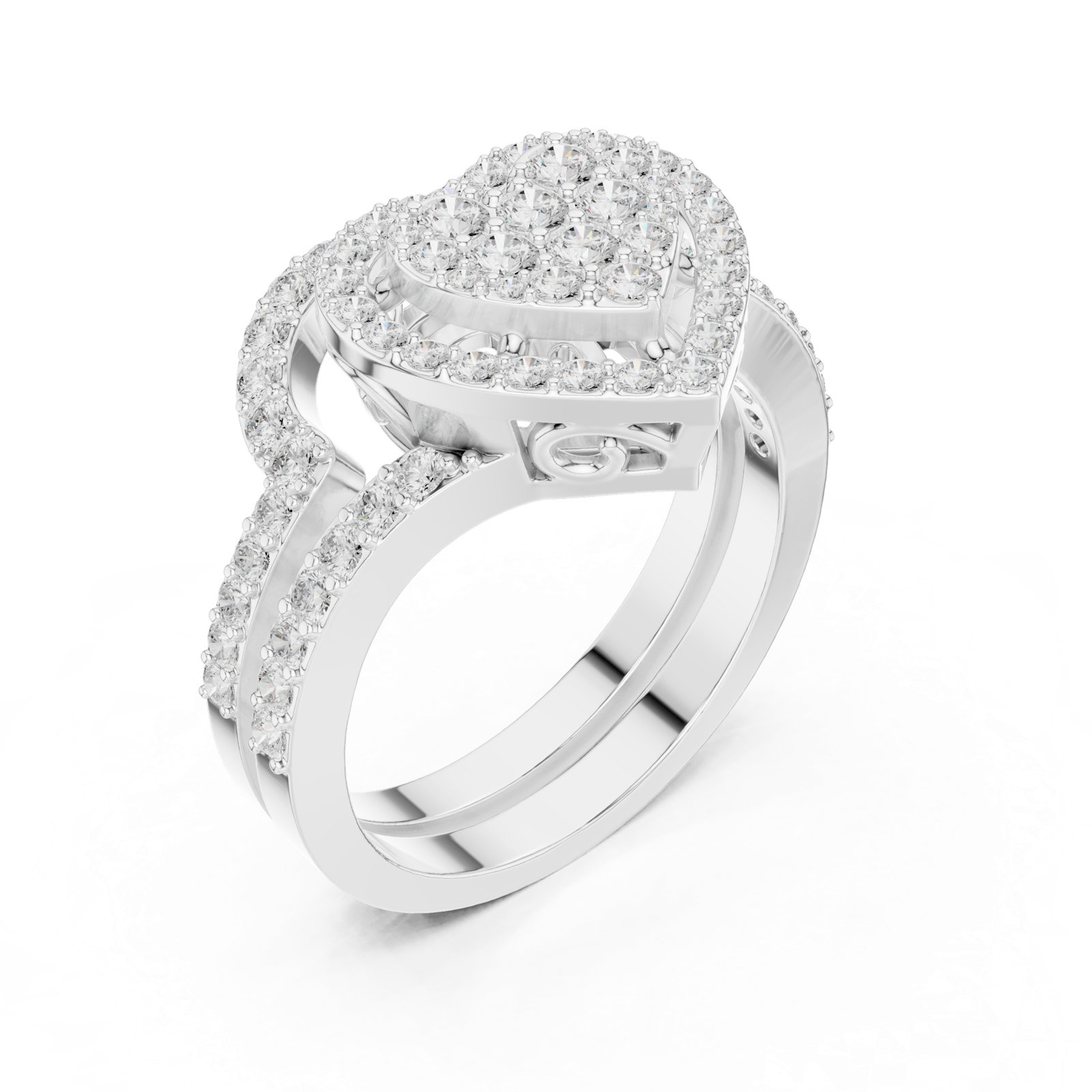 Gold Ring DDLR-581, White Gold, view 2