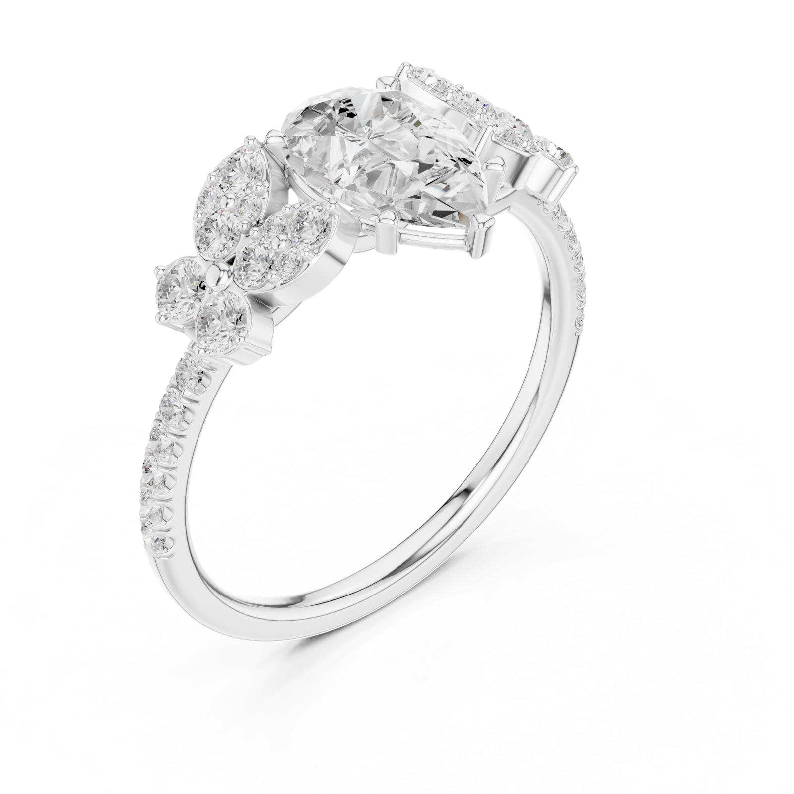 Gold Ring DDLR-1083, White Gold, view 2