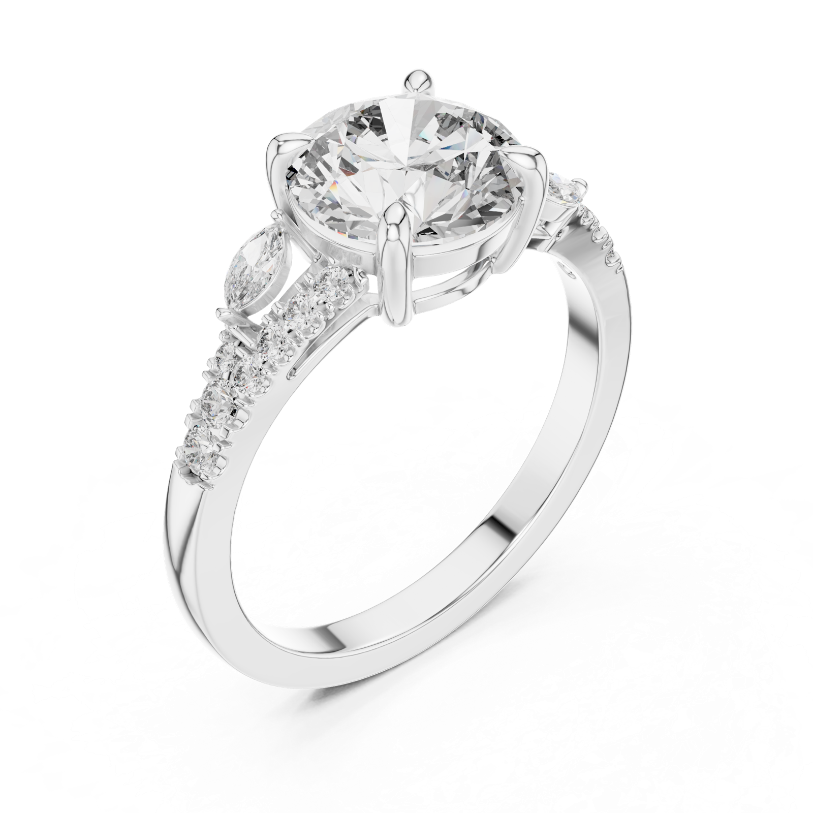 Gold Ring DDLR-015, White Gold, view 2