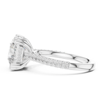 Gold Ring DDLR-260, Round center stone, White Gold, view 3