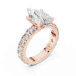 Gold Jewelry L35-63, Pear center stone, Rose Gold, view 2