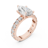 Gold Jewelry L35-63, Pear center stone, Rose Gold, view 2