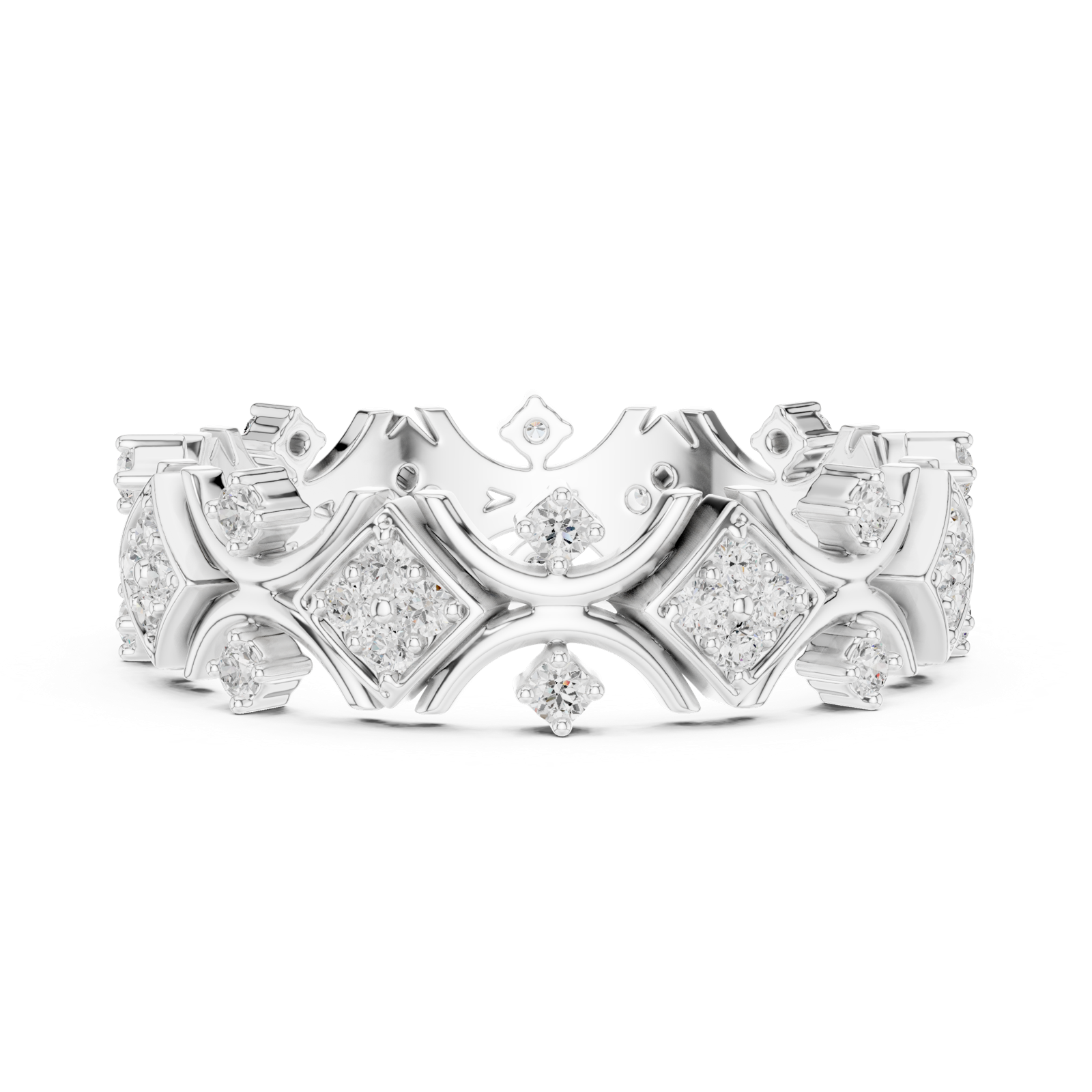 Gold Ring R38, White Gold, view 3