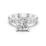 Gold Jewelry, Cushion center stone, White Gold