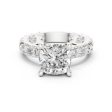 Gold Jewelry, Cushion center stone, White Gold