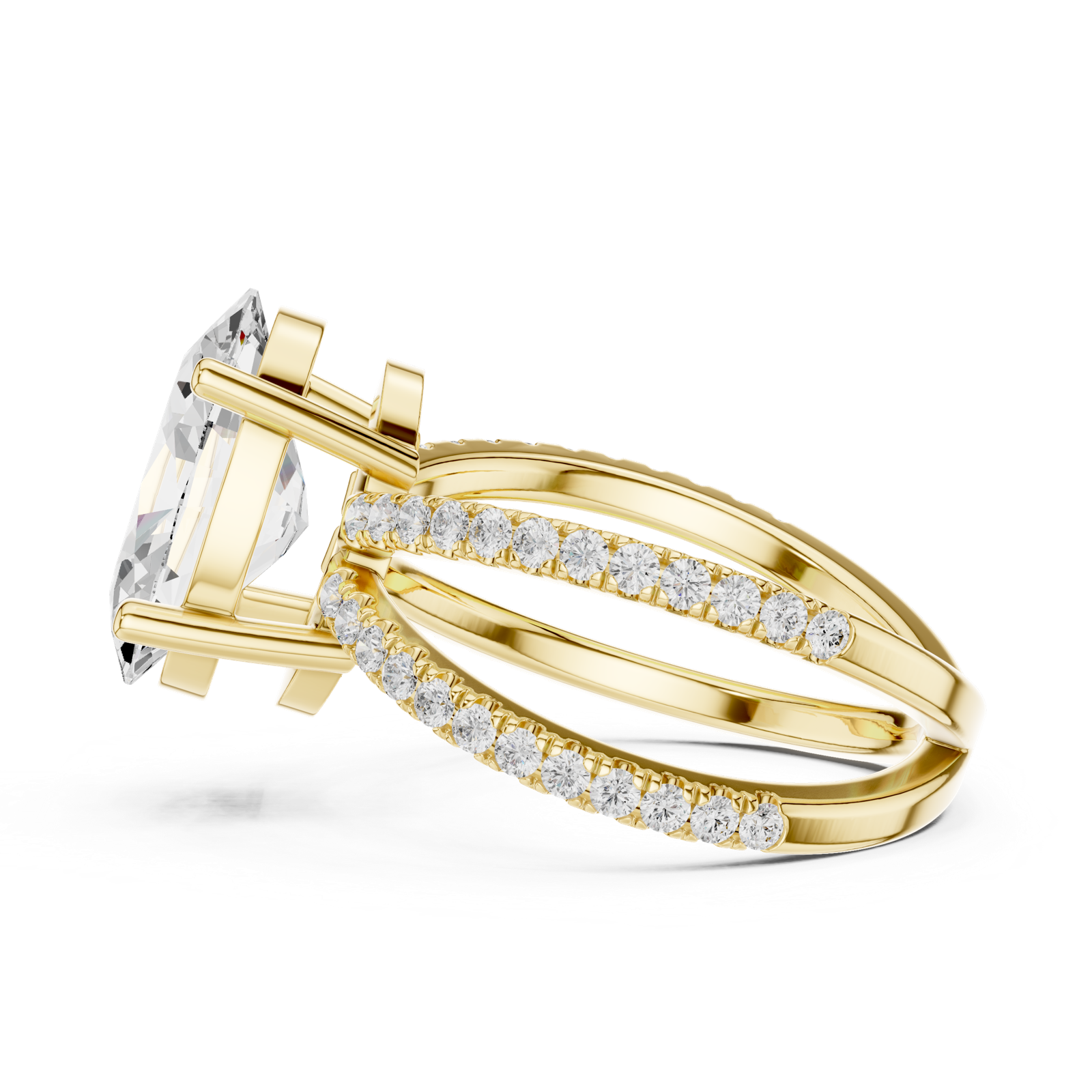 Gold Jewelry L36-25, Oval center stone, Yellow Gold, view 3