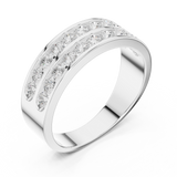 14K Solid Gold Lab Diamond Eternity Ring, White Gold, view 2