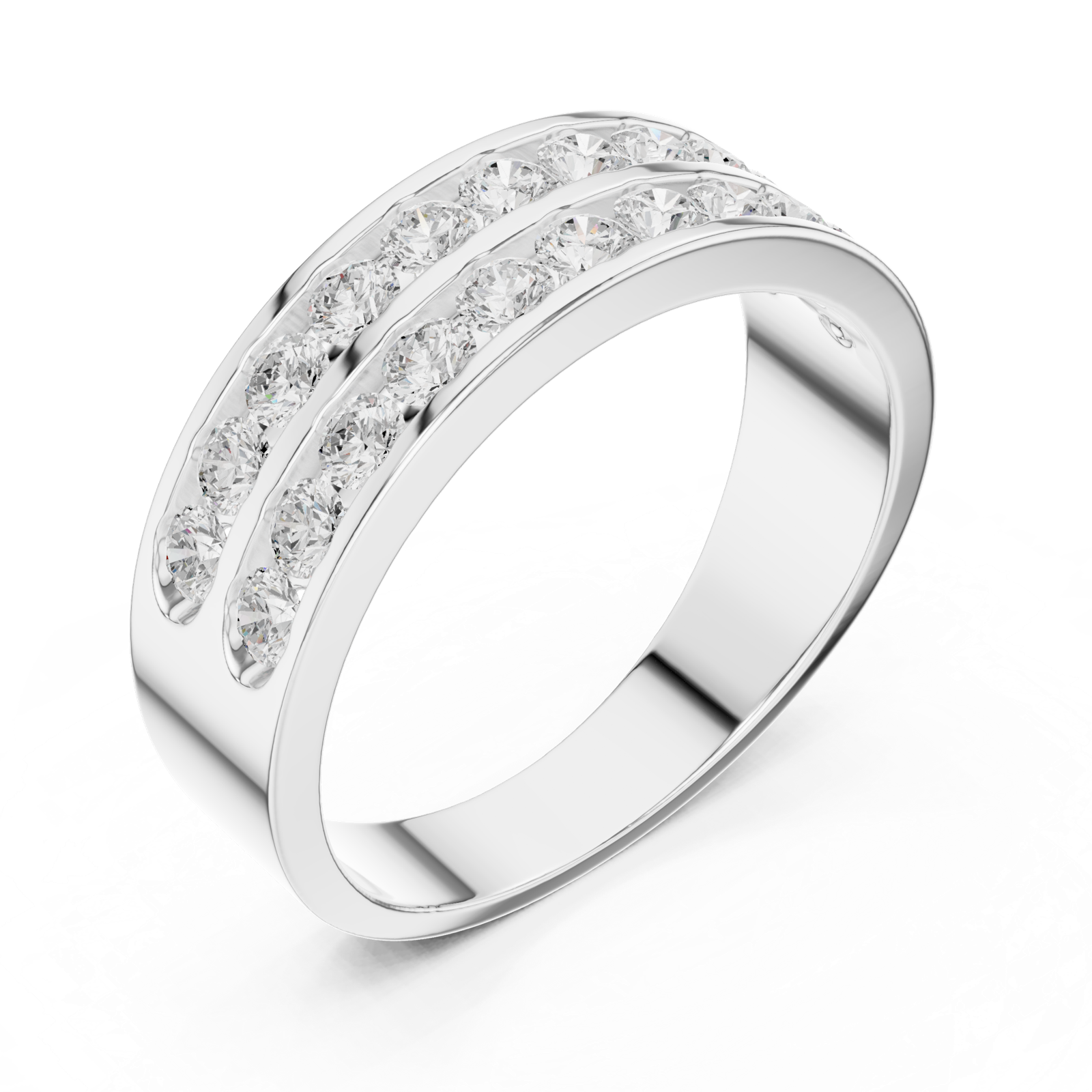 14K Solid Gold Lab Diamond Eternity Ring, White Gold, view 2