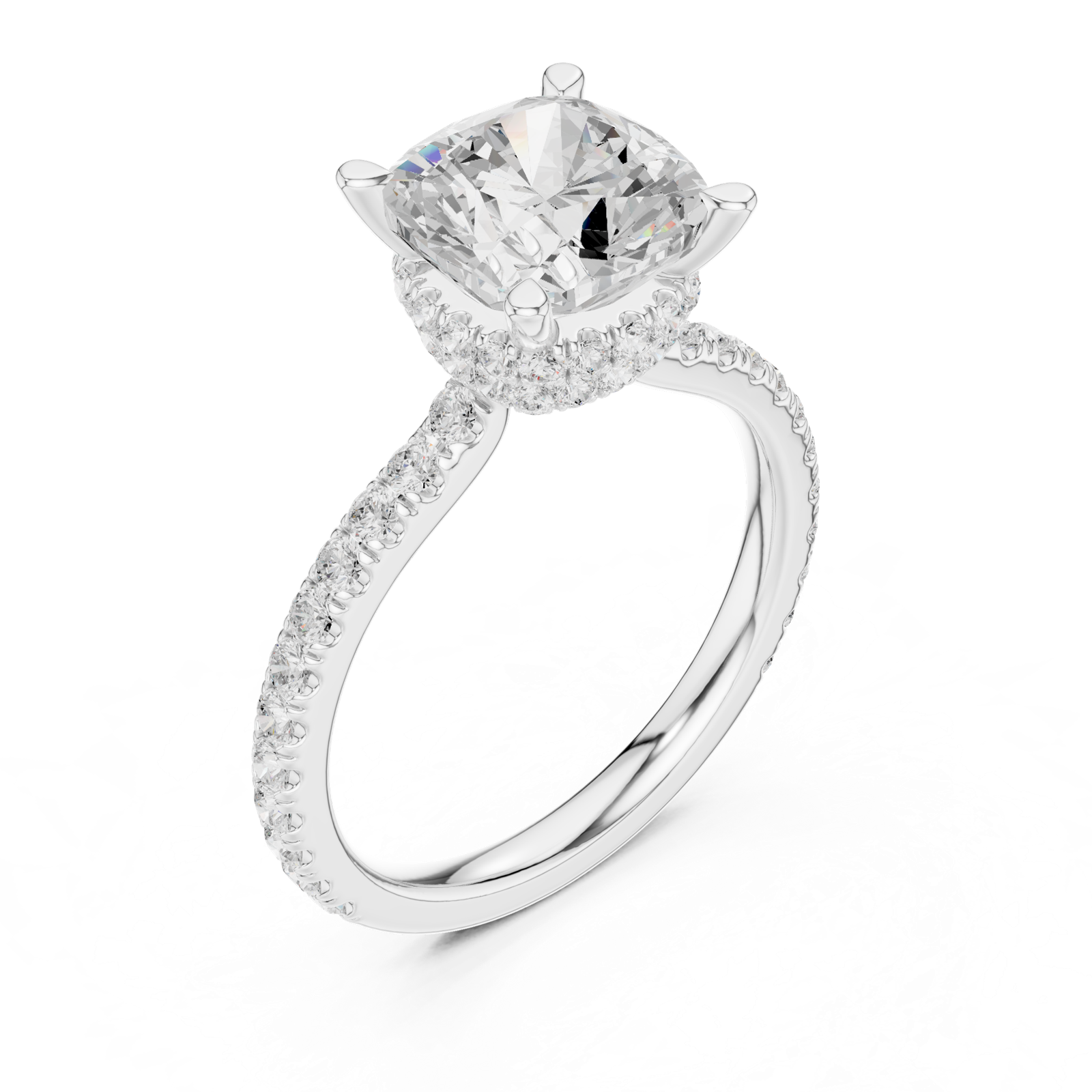Gold Ring DDLR-1017, White Gold, view 2