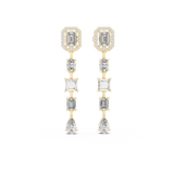 14K Solid Gold Lab Diamond Drop Earrings, Yellow Gold, view 4