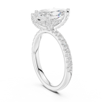 Gold Ring DDLR-161, Marquise center stone, White Gold, view 1