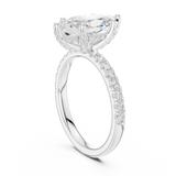 Gold Ring DDLR-161, Marquise center stone, White Gold, view 1