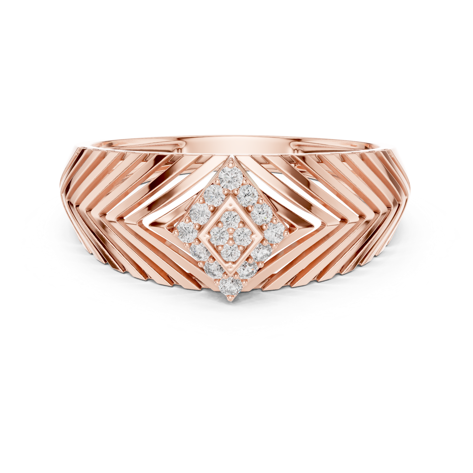 Gold Ring LR-01 (23), Rose Gold, view 4