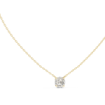 14K Solid Gold Lab Diamond Solitaire Pendant Necklace, Yellow Gold, view 1