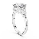Gold Jewelry, Cushion center stone, White Gold, view 1