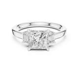 Gold Ring DDLR-038, Pear center stone, White Gold, view 4