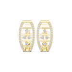 14K Solid Gold Lab Diamond Cluster Earrings, Yellow Gold