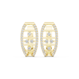 14K Solid Gold Lab Diamond Cluster Earrings, Yellow Gold