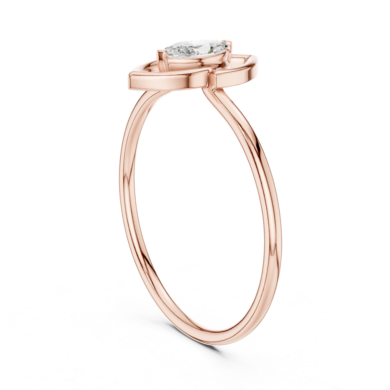Gold Ring HLR-197, Rose Gold