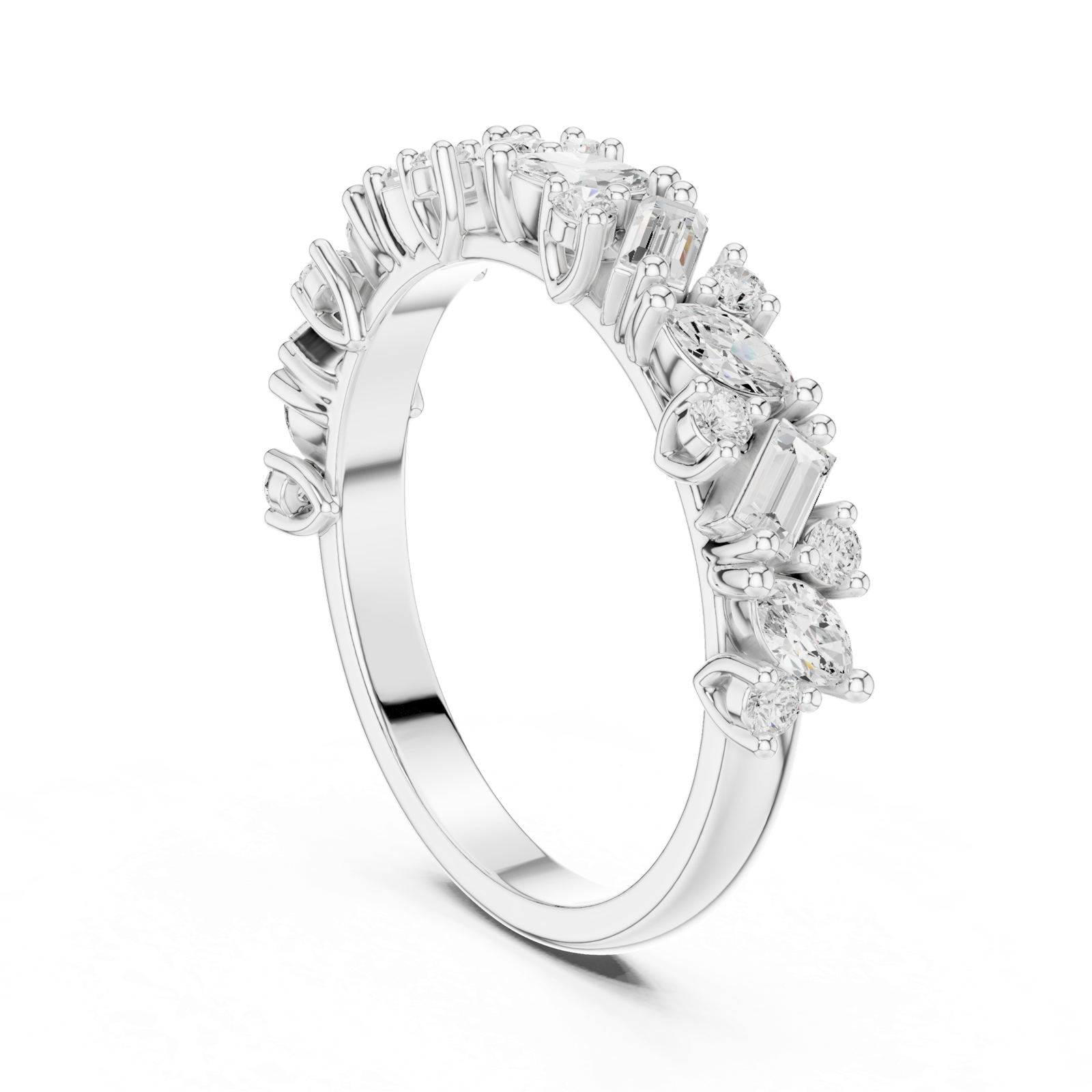 Gold Ring DDLR-318, White Gold, view 1