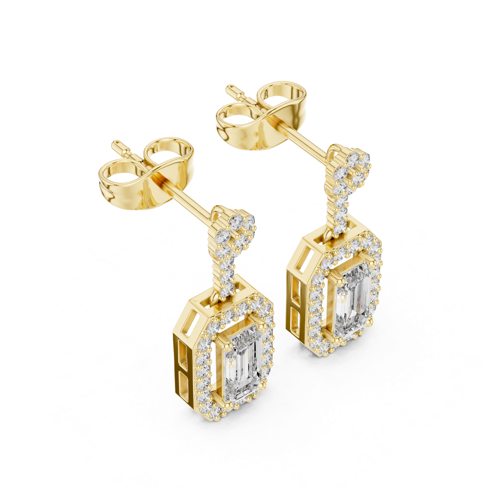 Gold Earrings 3-10011E_156_S, Yellow Gold, view 2