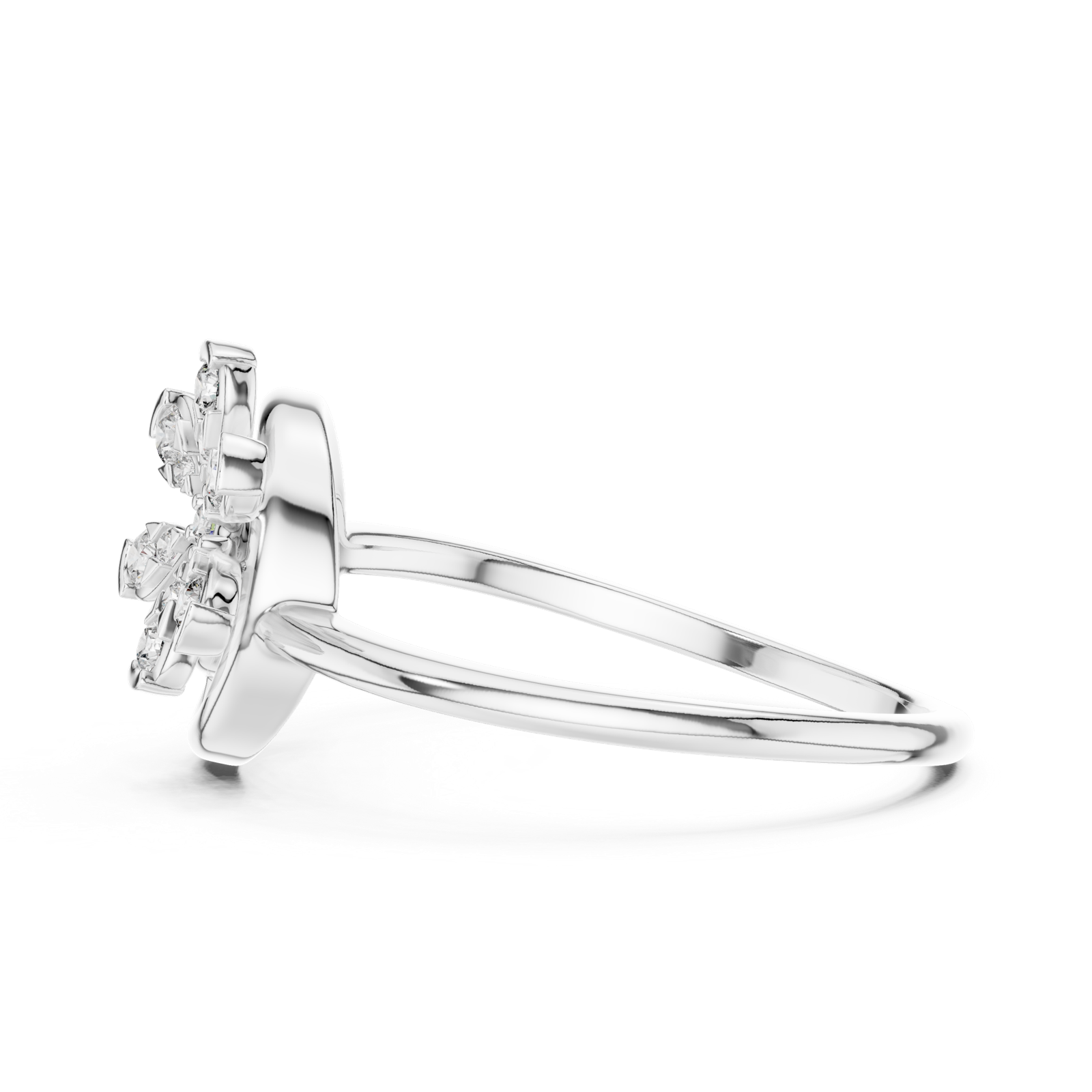 Gold Ring 12-10043@L, White Gold, view 3