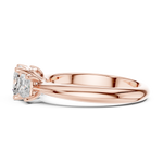 Gold Ring DDLR-044, Cushion center stone, Rose Gold, view 3