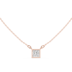 Gold Jewelry DDPS-001, Princess center stone, Rose Gold, view 4