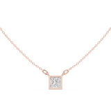 Gold Jewelry DDPS-001, Princess center stone, Rose Gold, view 4