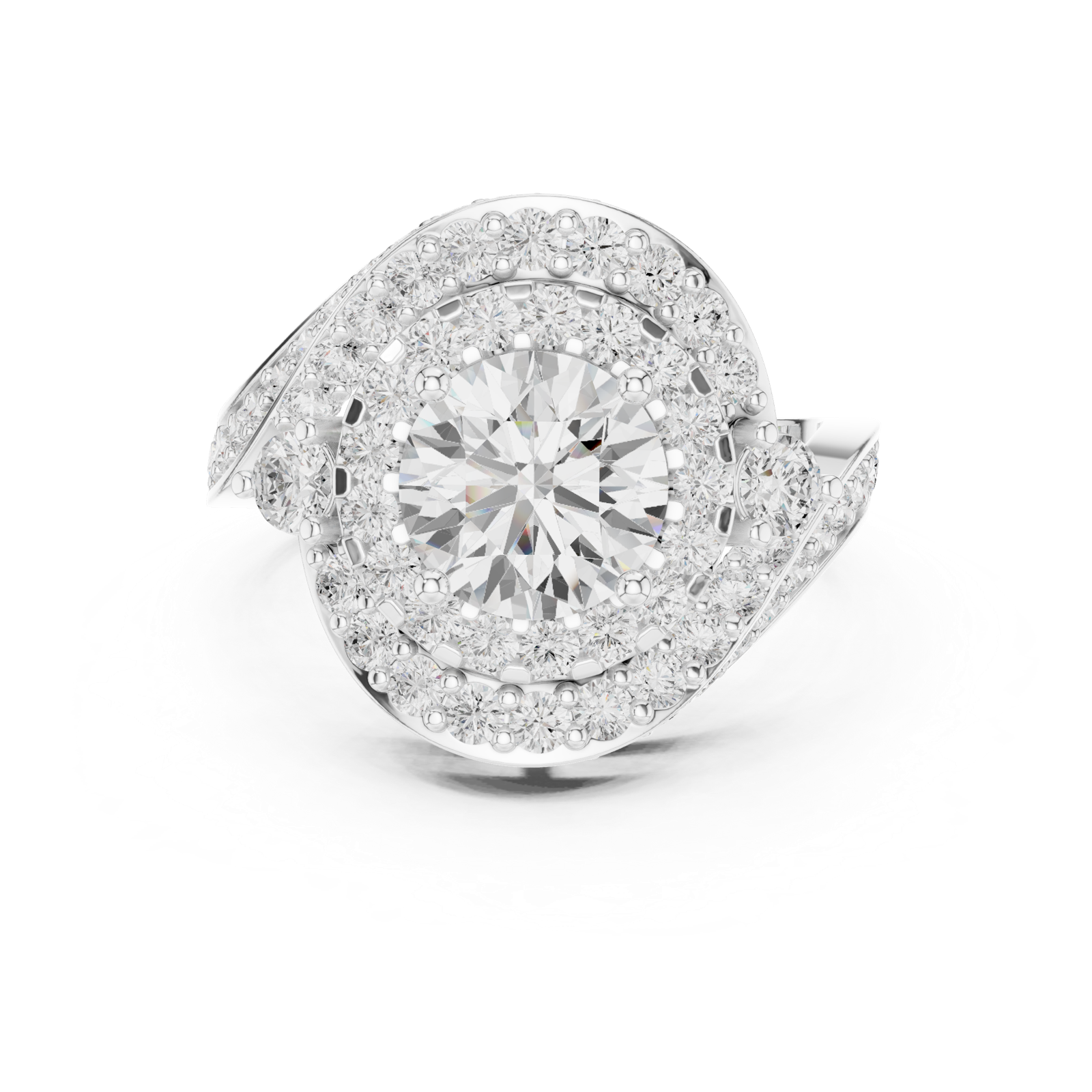 Gold Ring DDLR-402, White Gold, view 4