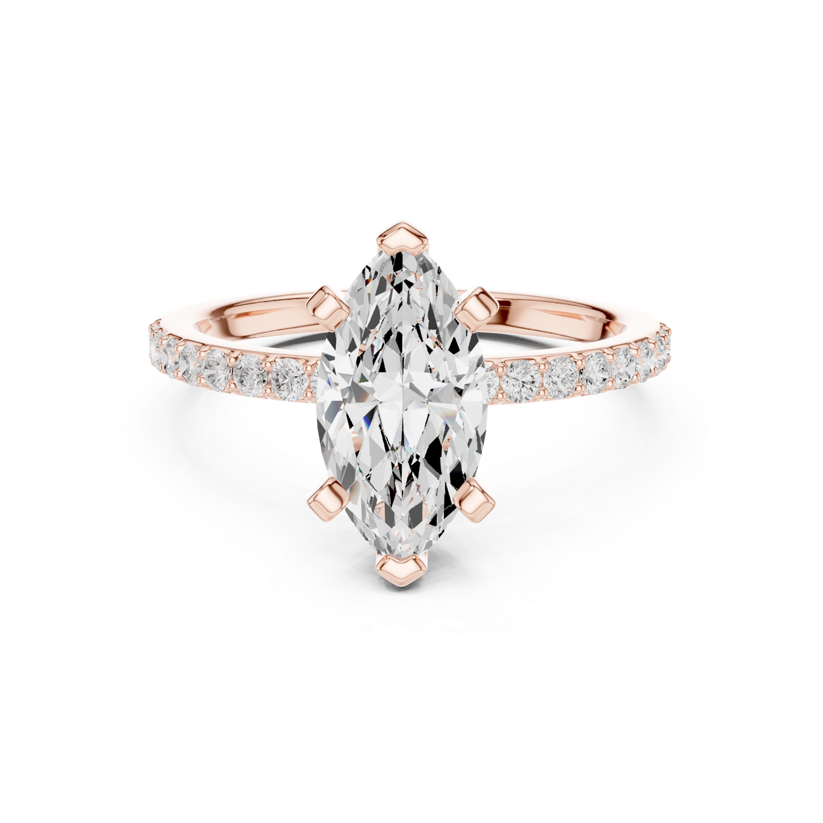 Gold Ring DDLR-887, Rose Gold, view 4
