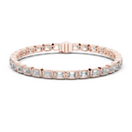 14K Solid Gold Lab Diamond Bracelet, Rose Gold
