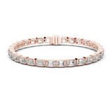 14K Solid Gold Lab Diamond Bracelet, Rose Gold