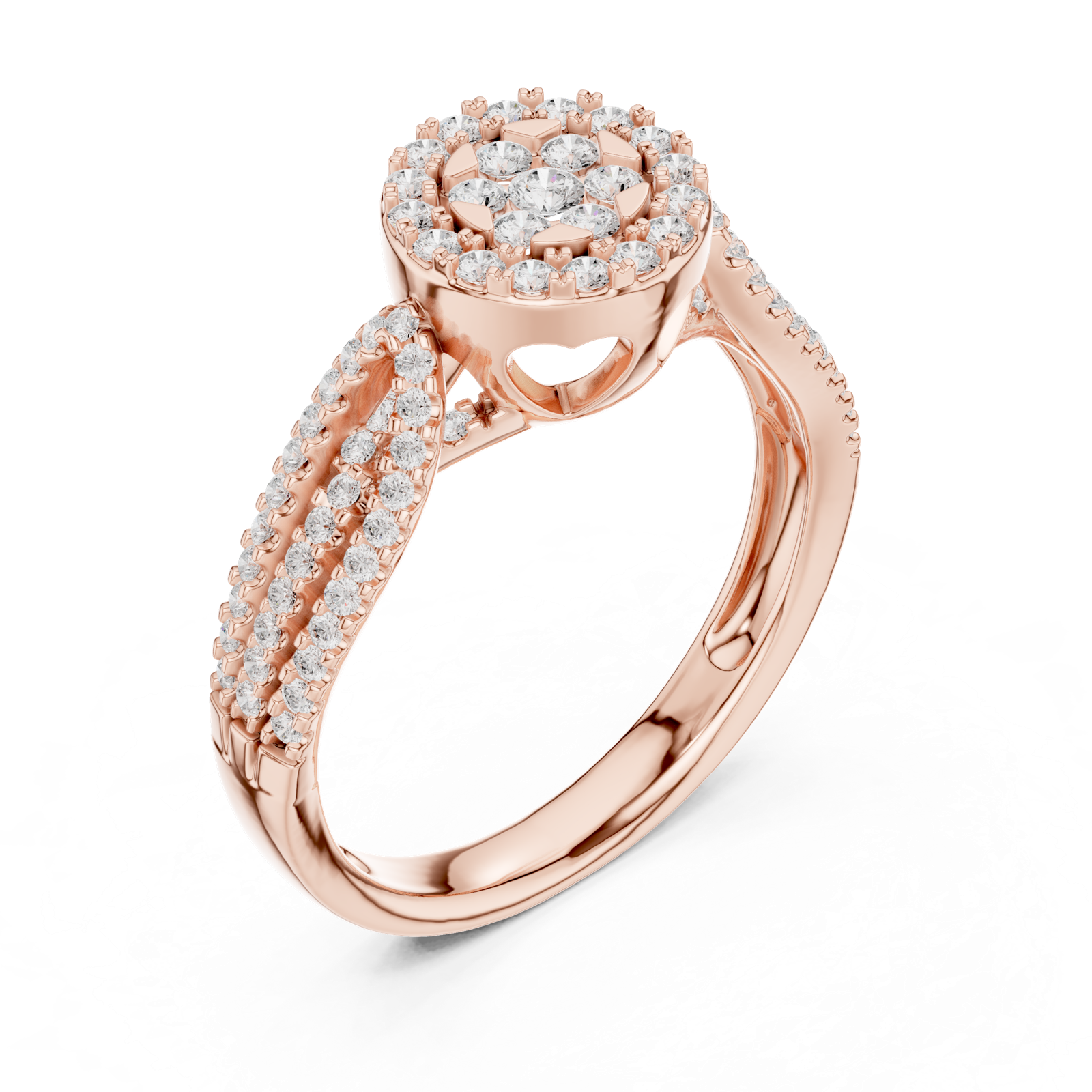 Gold Ring DDLR-755, Rose Gold, view 2