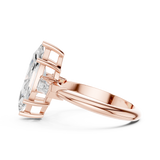 Gold Jewelry L35-67, Marquise center stone, Rose Gold, view 3