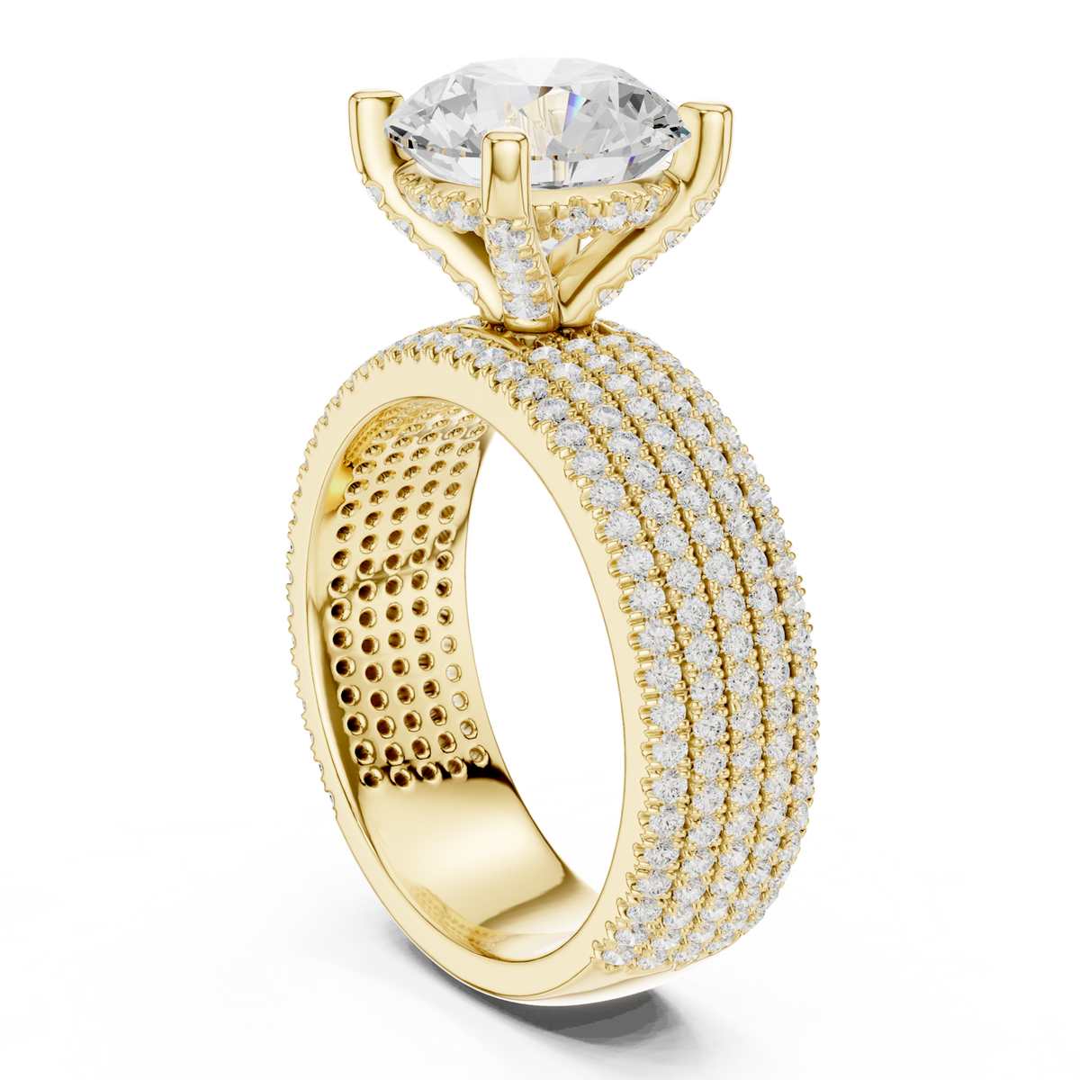 14K Solid Gold Lab Diamond Solitaire Ring, Yellow Gold, view 1